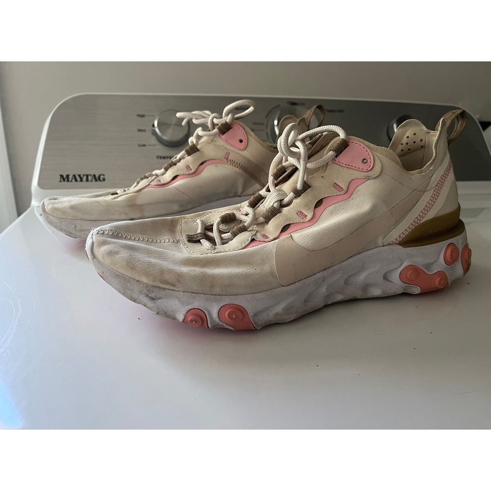 Nike React Element 55 Pale Pink Sail Womens Running Shoes BQ2728-007 Size 8.5